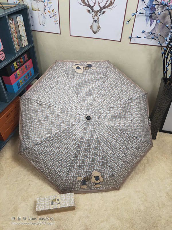 BURBERRY巴寶莉傘 全自動三折睛雨傘 今年最火爆 時尚單品 卡通風格最新圖案 防曬隔熱 防紫外線  zm1108